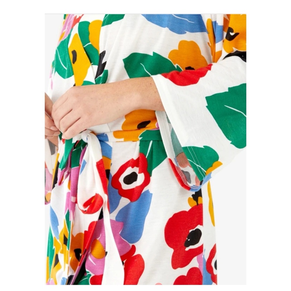 Show Me Your MuMu Standard Brie Colorful Floral Patterned Fabric Robe Tie Waist - Picture 4 of 8